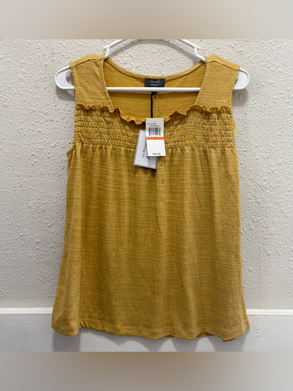 Ninety Clothing Golden Rod Tank Top NWT Small